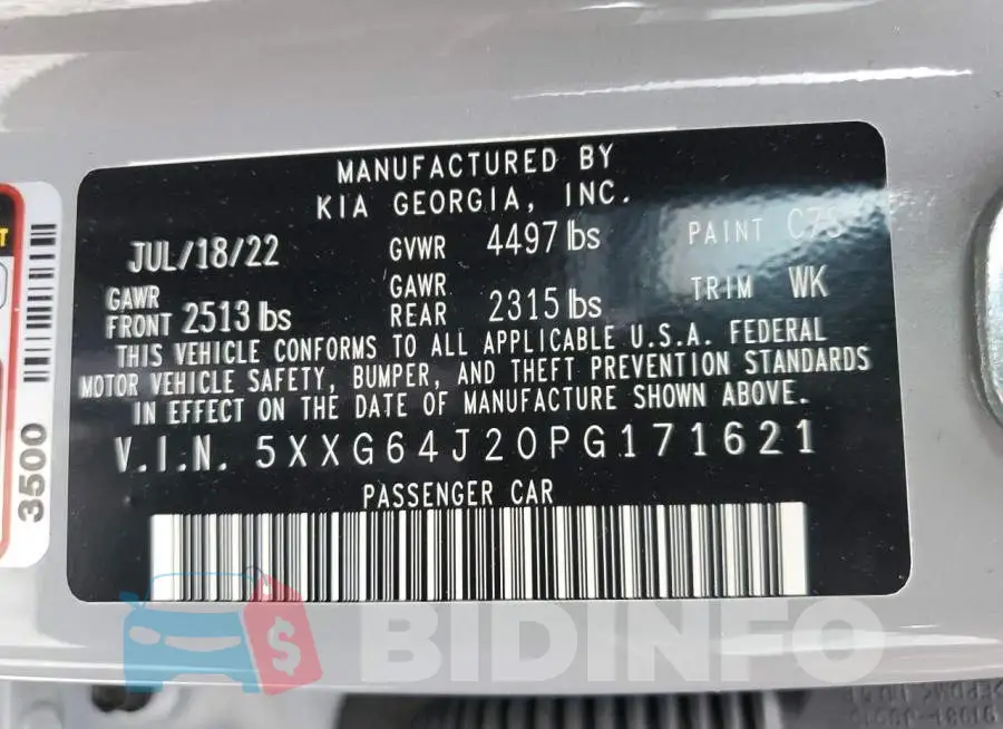 5XXG64J20PG171621 Photo# 12