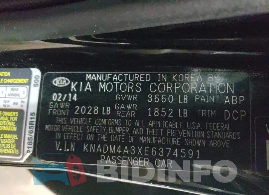 KNADM4A3XE6374591 Photo# 12