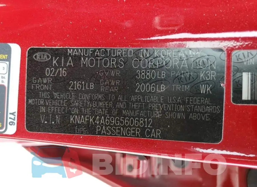 KNAFK4A69G5606812 Photo# 12