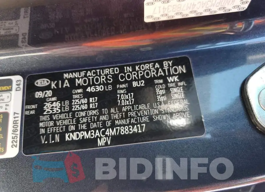 KNDPM3AC4M7883417 Photo# 14