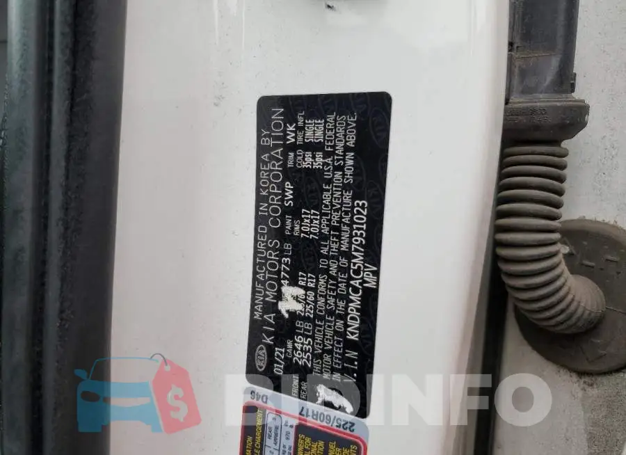 KNDPMCAC5M7931023 Photo# 12