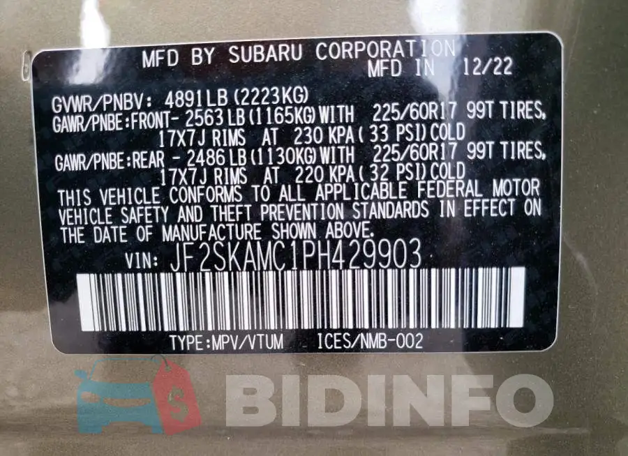 JF2SKAMC1PH429903 Photo# 14