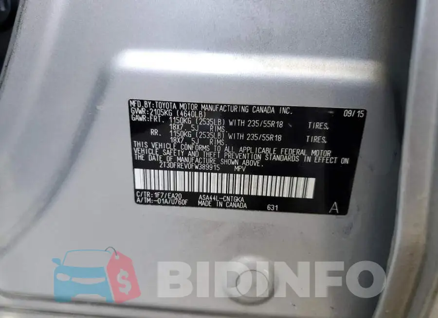 2T3DFREV0FW389915 Photo# 13