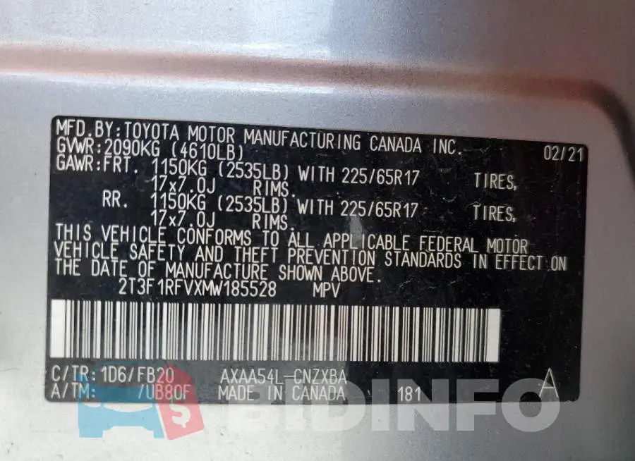 2T3F1RFVXMW185528 Photo# 14