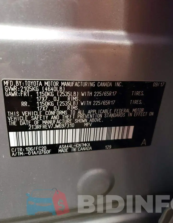 2T3RFREV7JW697310 Photo# 12