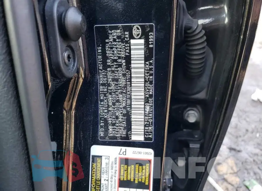 4T1BF1FK9HU811057 Photo# 12