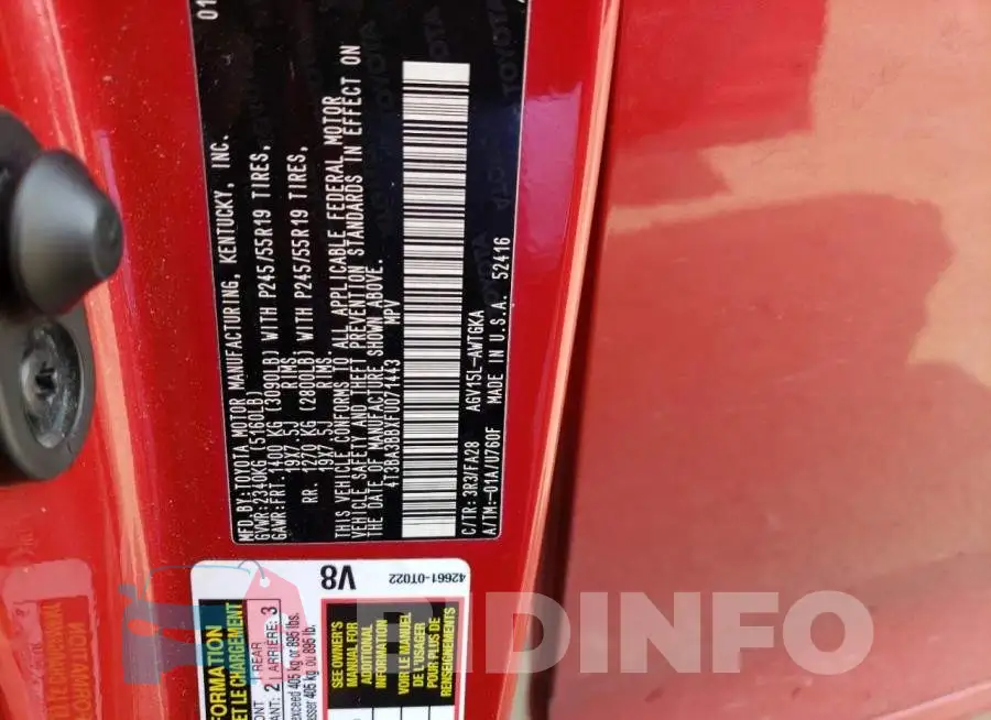 4T3BA3BBXFU071443 Photo# 13