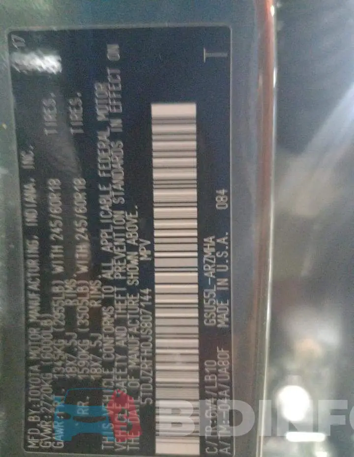 5TDJZRFH0JS807144 Photo# 14