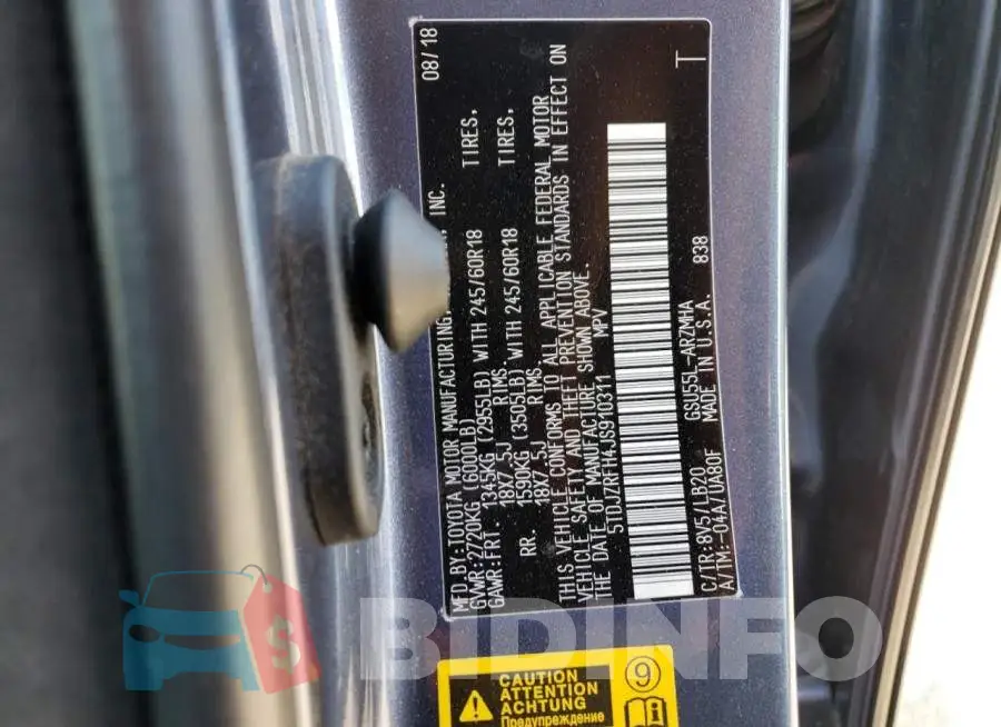 5TDJZRFH4JS910311 Photo# 13