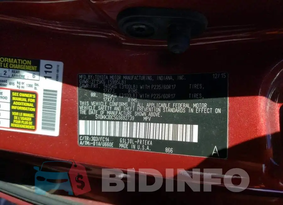 5TDKK3DC5GS692739 Photo# 13