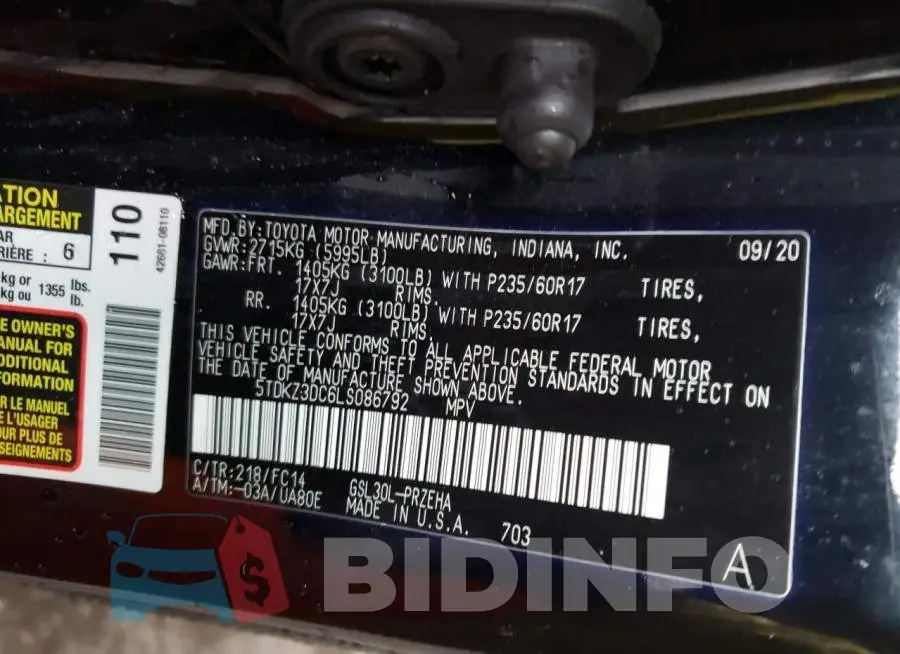 5TDKZ3DC6LS086792 Photo# 13