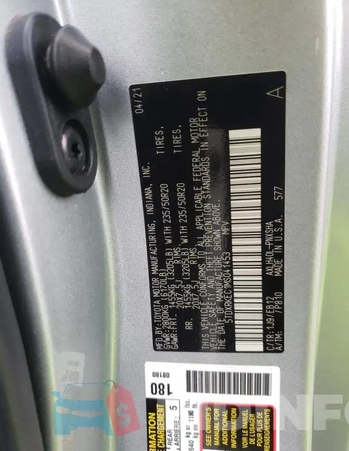 5TDXRKEC1MS041453 Photo# 12