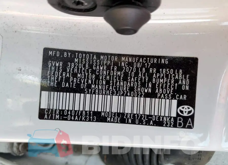 5YFBURHE3JP740022 Photo# 12