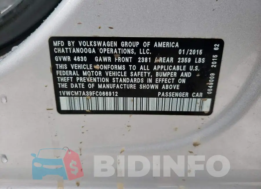1VWCM7A39FC066912 Photo# 13