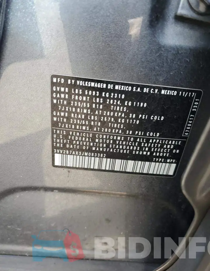3VV2B7AX3JM083382 Photo# 12