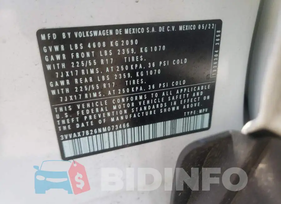 3VVAX7B26NM073466 Photo# 13