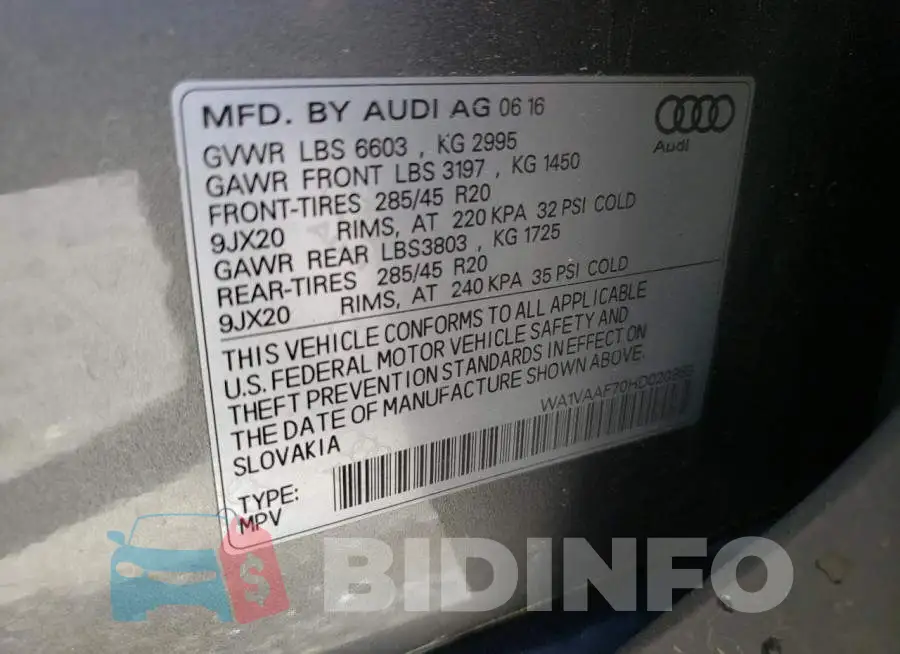 WA1VAAF70HD020969 Photo# 13