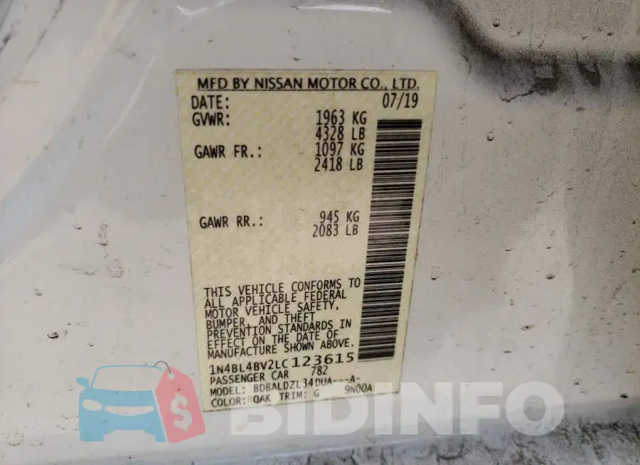 1N4BL4BV2LC123615 Photo# 12