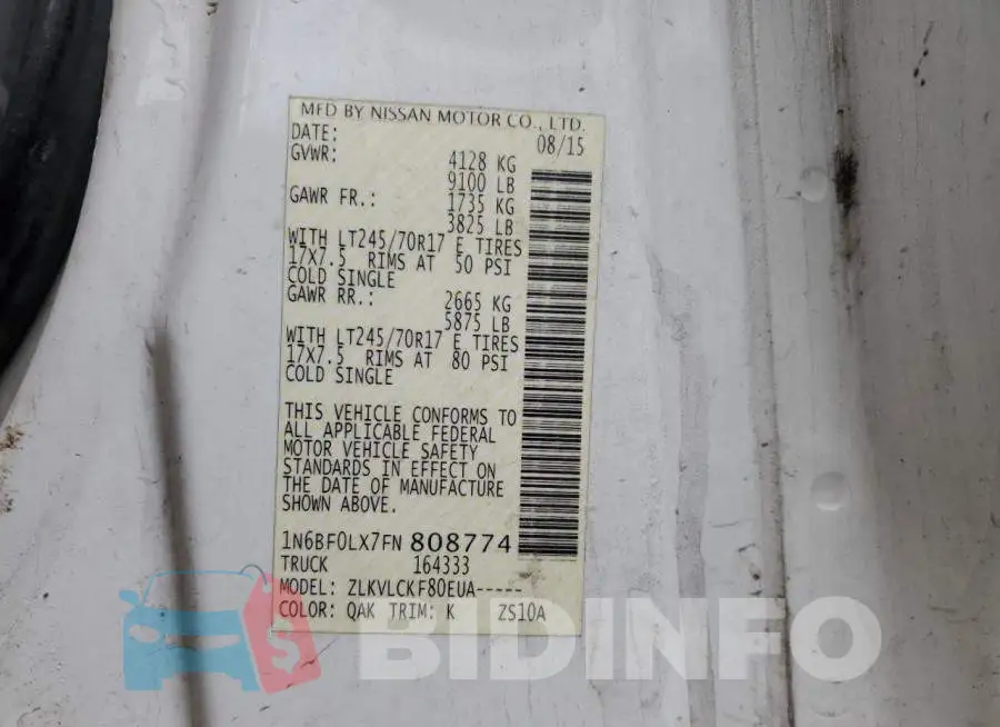 1N6BF0LX7FN808774 Photo# 13