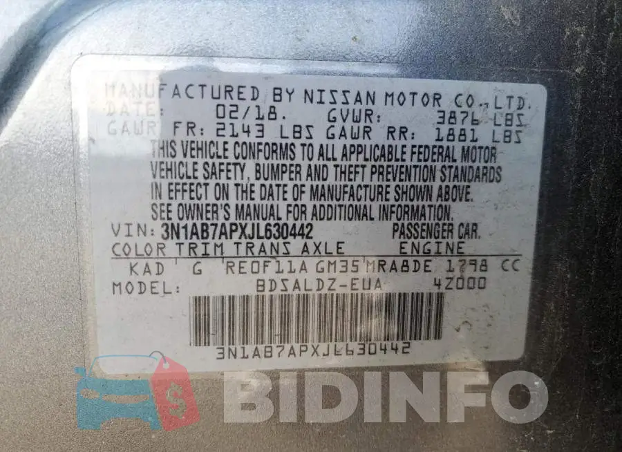 3N1AB7APXJL630442 Photo# 12