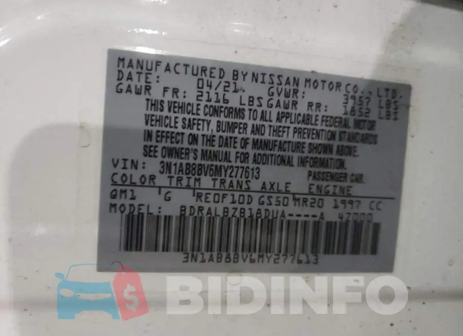 3N1AB8BV6MY277613 Photo# 12