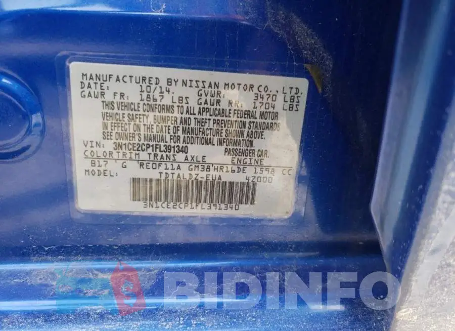 3N1CE2CP1FL391340 Photo# 13