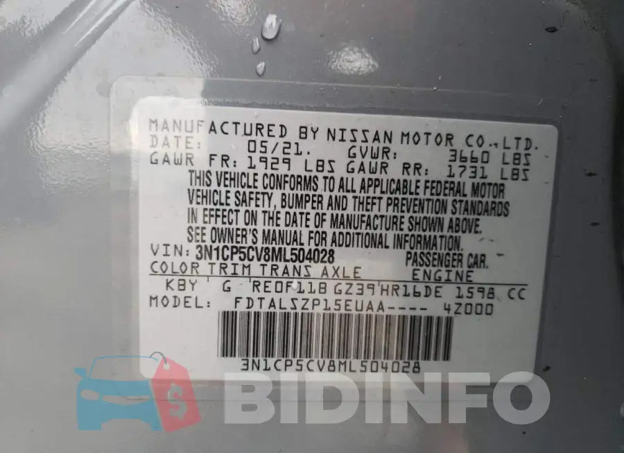 3N1CP5CV8ML504028 Photo# 14