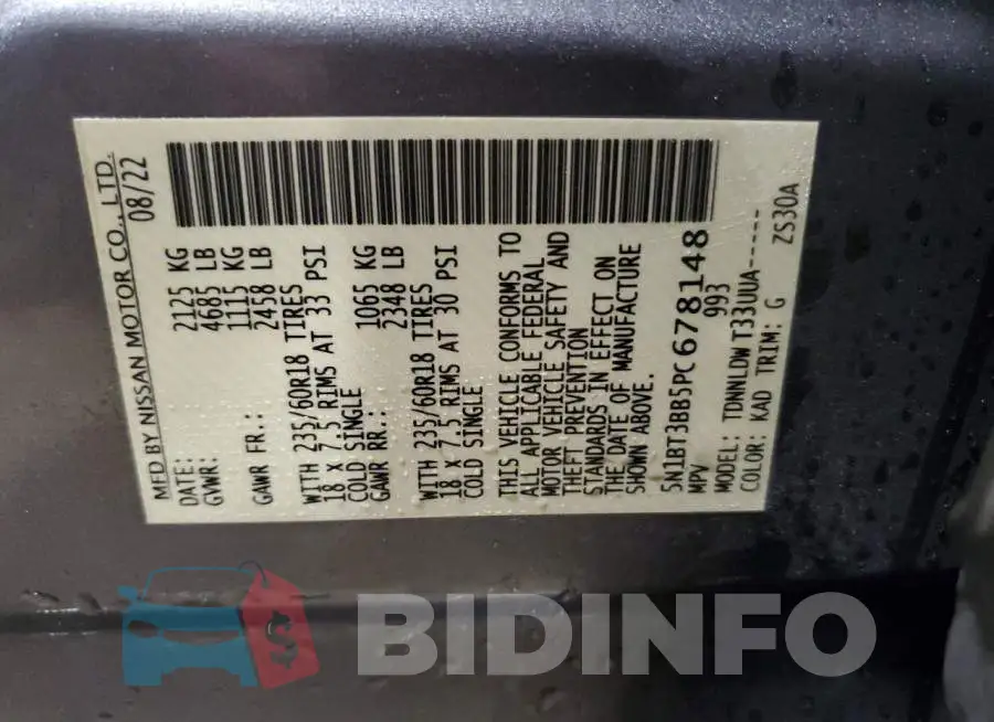 5N1BT3BB5PC678148 Photo# 12