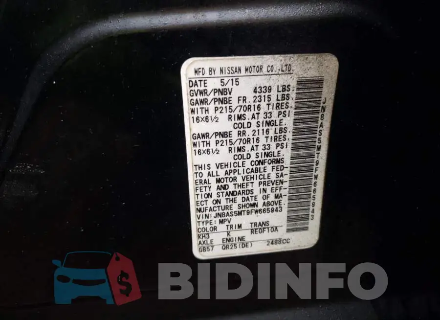 JN8AS5MT9FW665943 Photo# 12