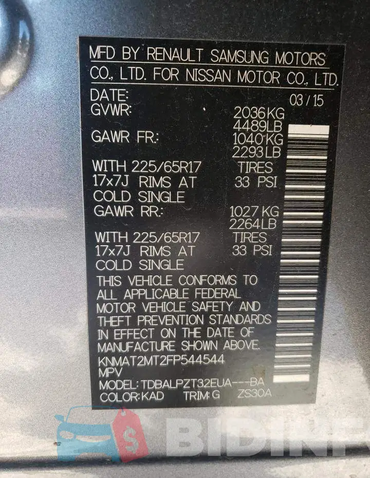 KNMAT2MT2FP544544 Photo# 12