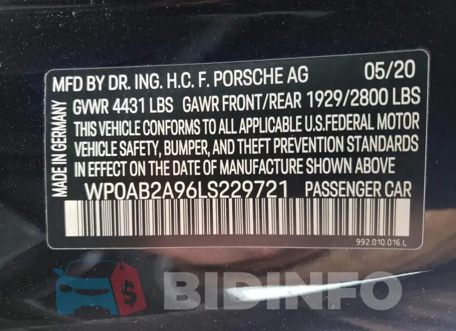 WP0AB2A96LS229721 Photo# 12