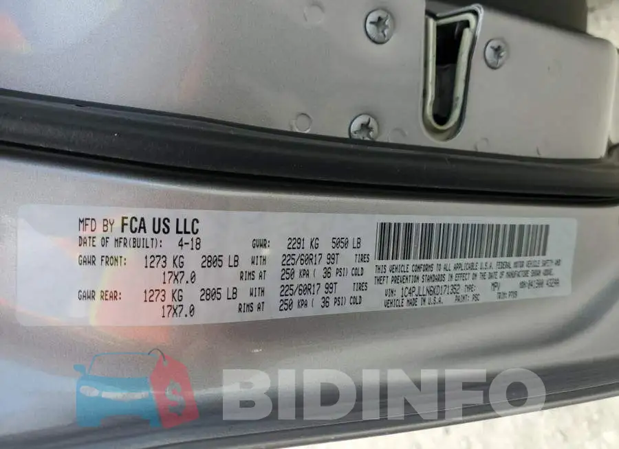 1C4PJLLN6KD171352 Photo# 12