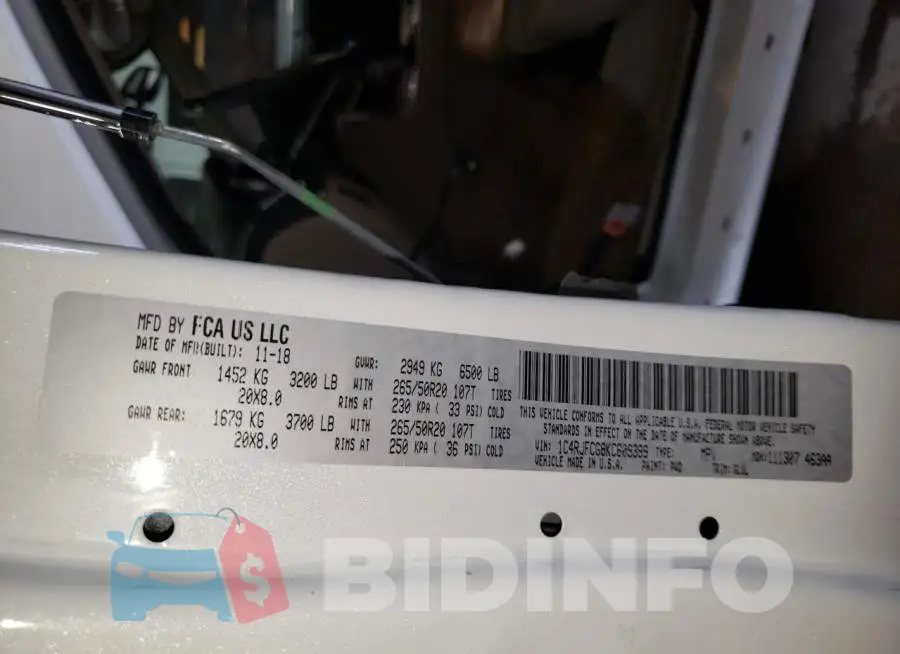 1C4RJFCG8KC609399 Photo# 14