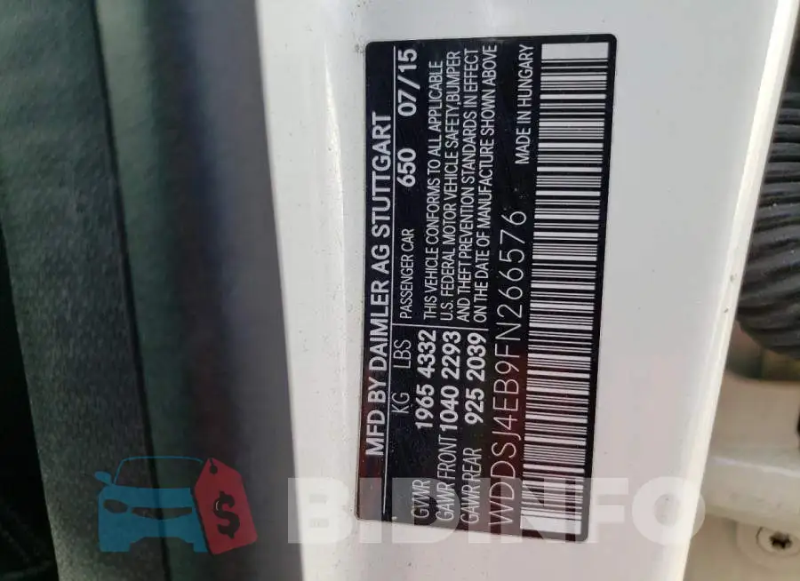 WDDSJ4EB9FN266576 Photo# 12