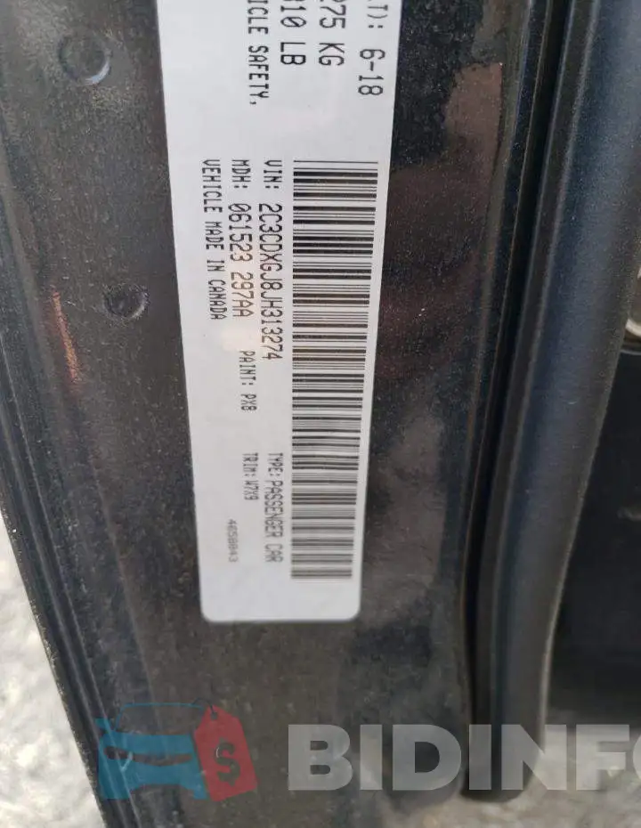 2C3CDXGJ8JH313274 Photo# 12