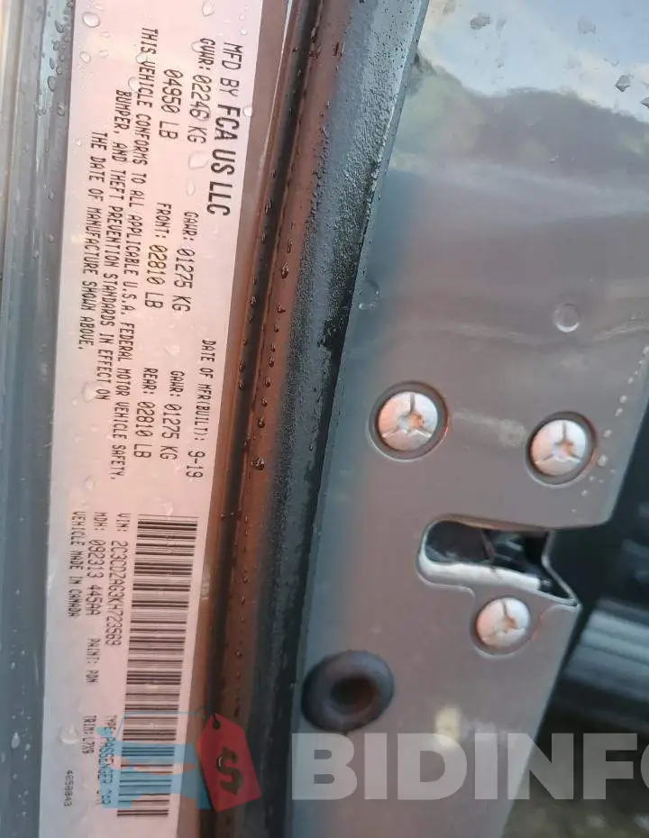 2C3CDZAG3KH723569 Photo# 12