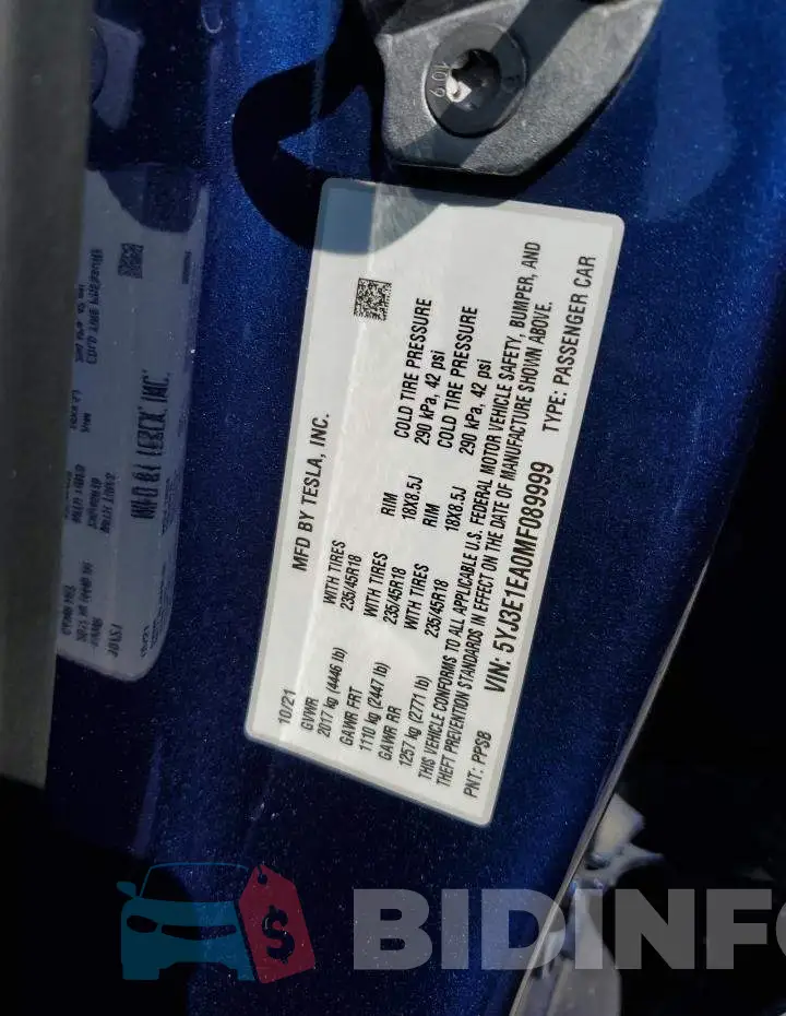 5YJ3E1EA0MF089999 Photo# 12