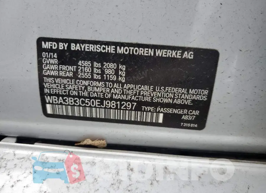 WBA3B3C50EJ981297 Photo# 12