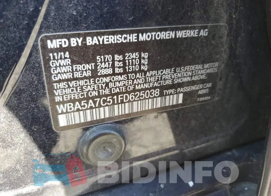 WBA5A7C51FD625038 Photo# 12