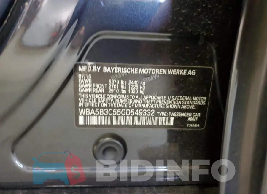WBA5B3C55GD549332 Photo# 12