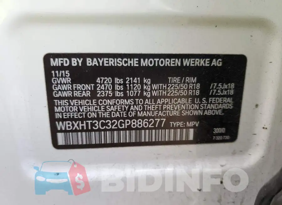 WBXHT3C32GP886277 Photo# 12