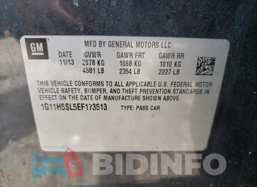 1G11H5SL5EF173513 Photo# 12