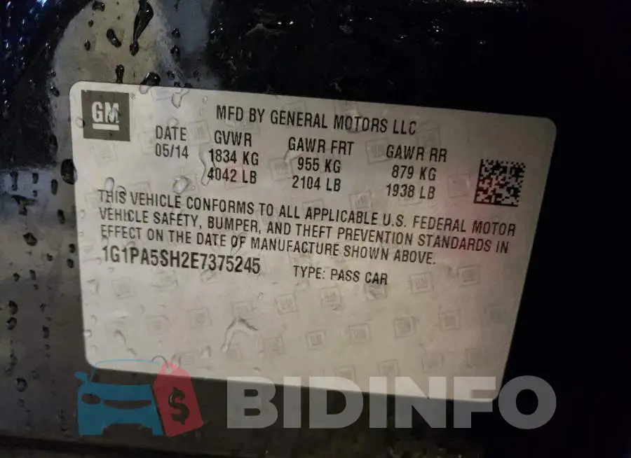 1G1PA5SH2E7375245 Photo# 13