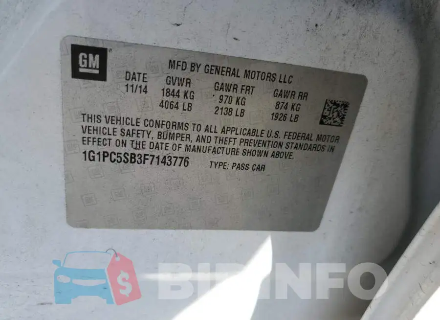 1G1PC5SB3F7143776 Photo# 12