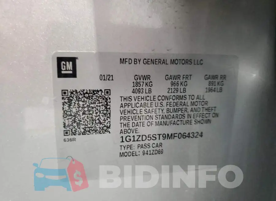 1G1ZD5ST9MF064324 Photo# 13