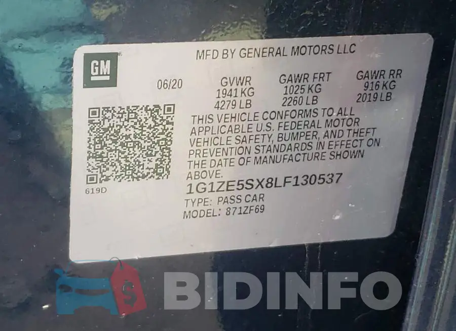 1G1ZE5SX8LF130537 Photo# 12