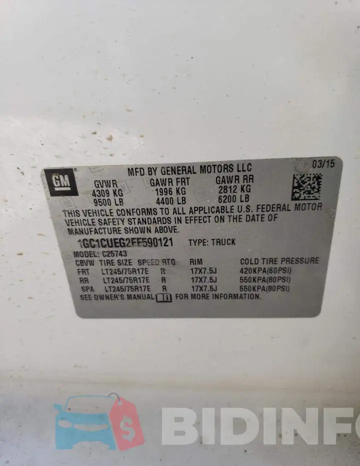 1GC1CUEG2FF590121 Photo# 12