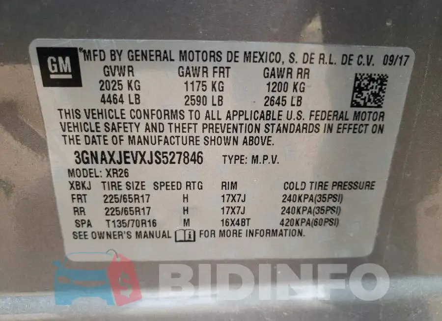 3GNAXJEVXJS527846 Photo# 13