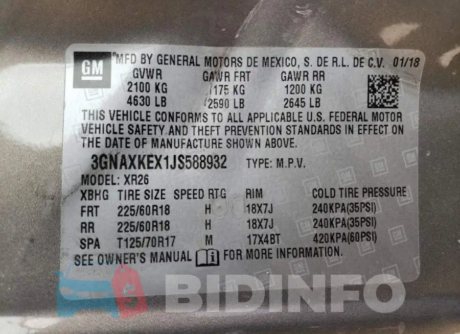 3GNAXKEX1JS588932 Photo# 13