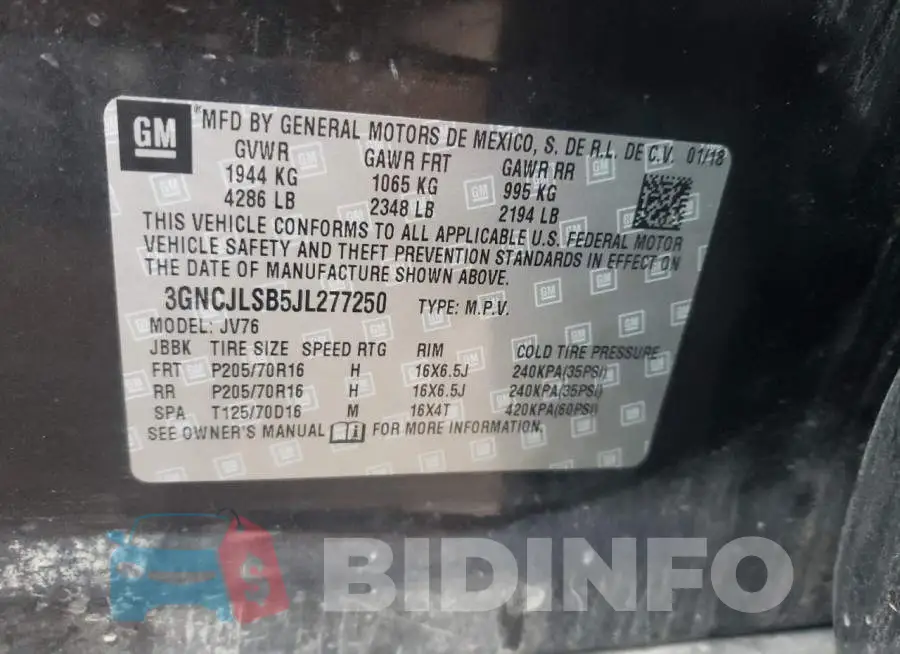 3GNCJLSB5JL277250 Photo# 13